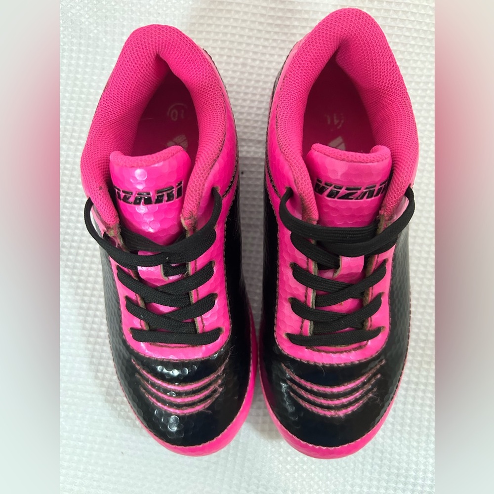 Vizari pink and black soccer, cleat shoes, child size